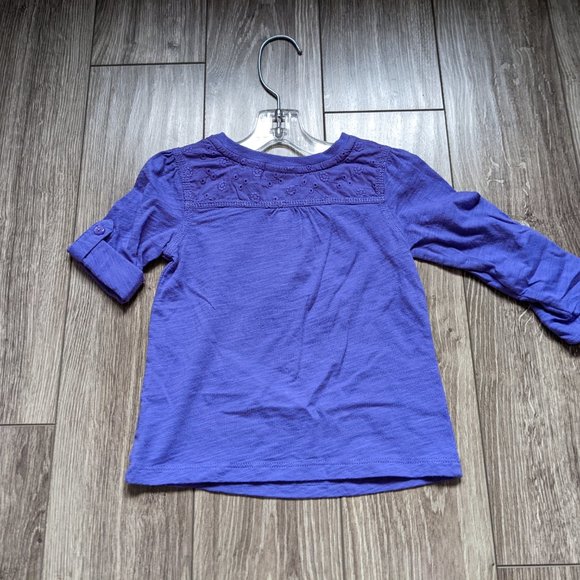 NWT Baby Girl (18M) - CHILDREN'S PLACE Eyelet Roll Up LS Top - Picture 3 of 4
